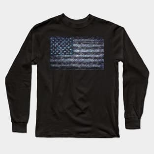 Rustic American Flag Long Sleeve T-Shirt